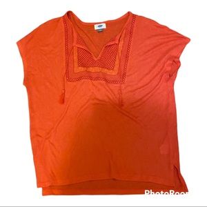 Old Navy orange peasant top